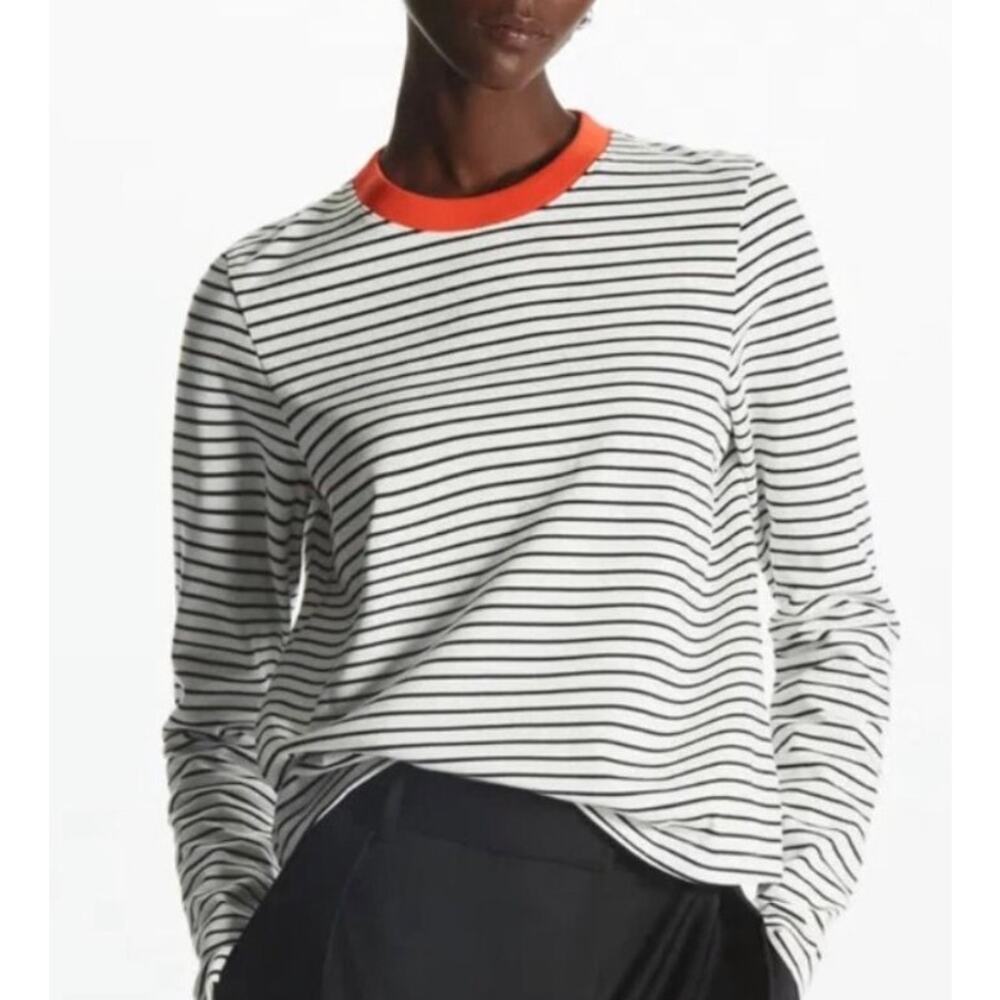 COS black and white striped long sleeve size M